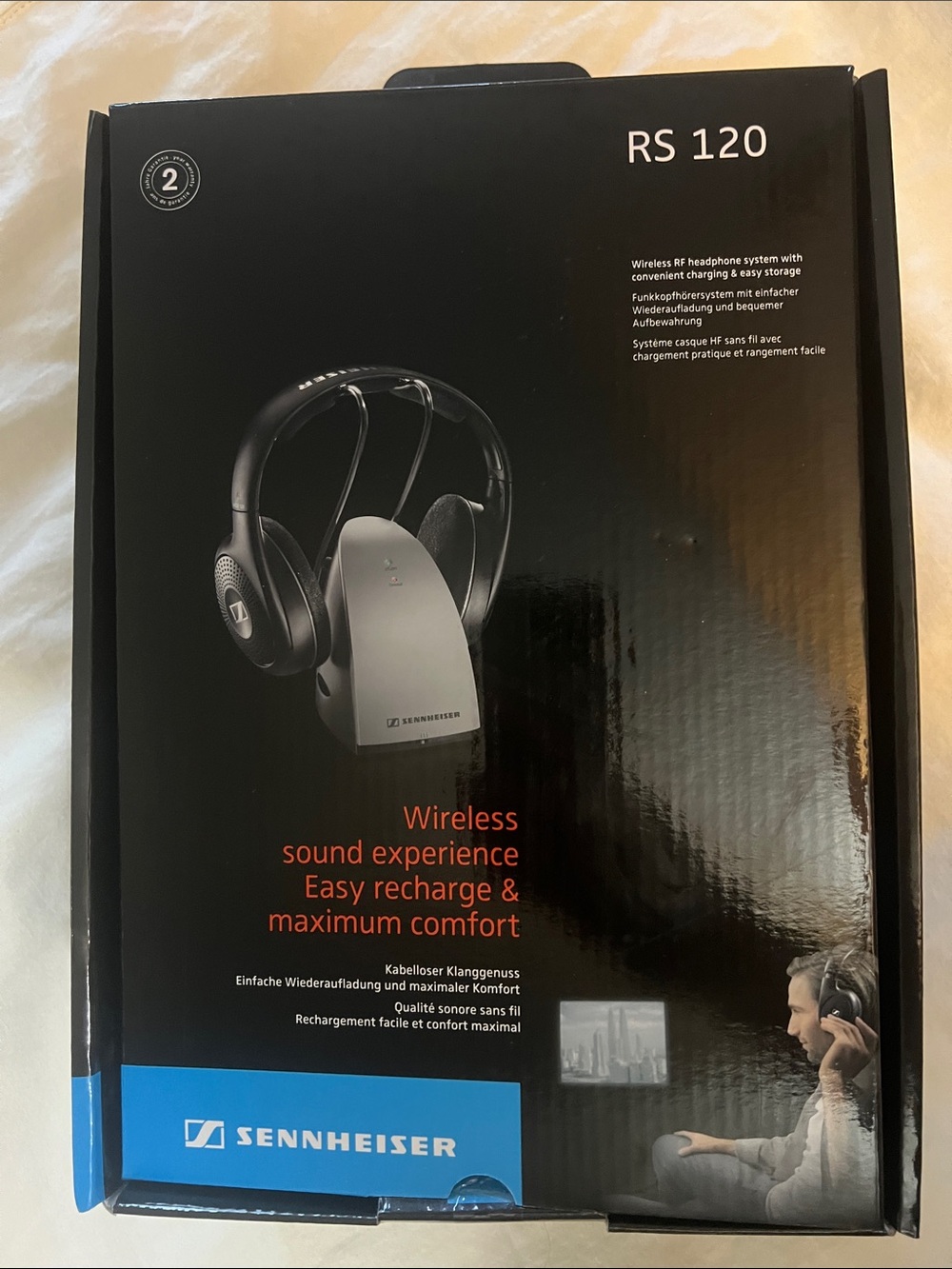 SENNHEISER RS 120 Wireless Headphones - Black & Silver